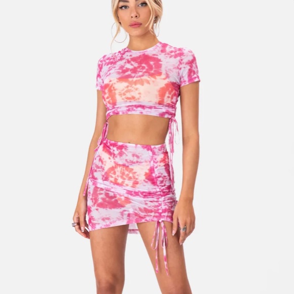 Adika Dresses & Skirts - Adika pink tie dye shear skirt